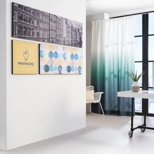 Akoestisch textielframe met eigen print